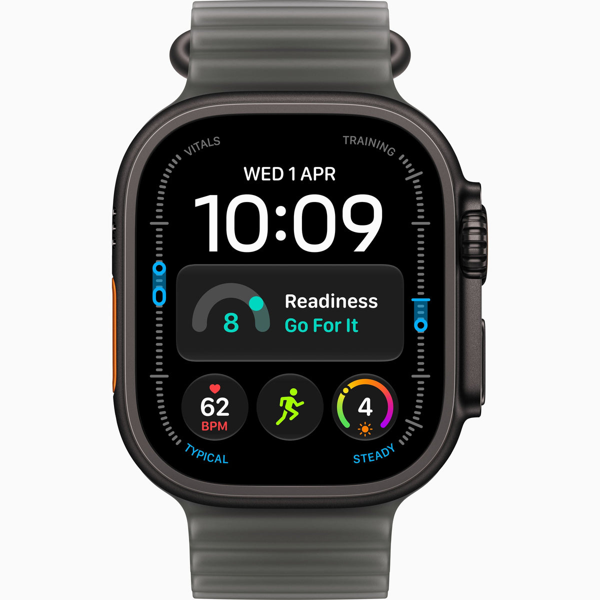 Watch Ultra 4 with a black-toned titanium case and a beige woven fabric band, watch ultra 4 copy or clone. best Alternative of watch ultra 4. black color