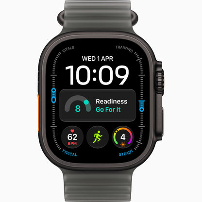 Watch Ultra 4 with a black-toned titanium case and a beige woven fabric band, watch ultra 4 copy or clone. best Alternative of watch ultra 4. black color