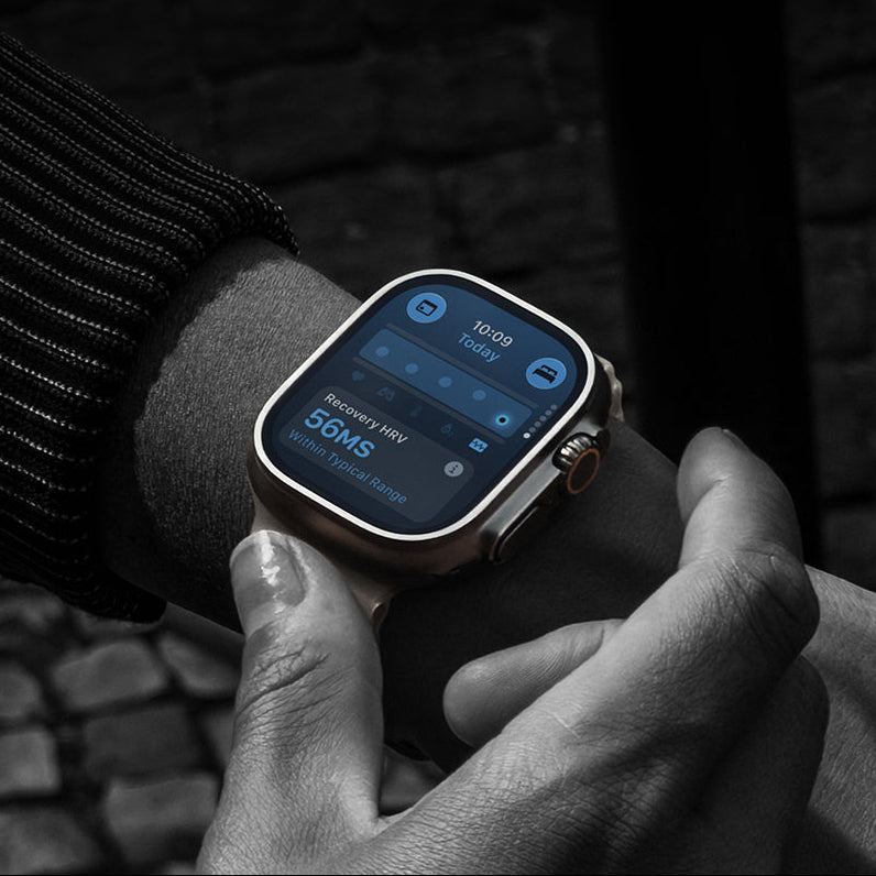 Watch Ultra 4 with in hand, watch ultra 4 copy or clone. Alternative of watch ultra 4. 